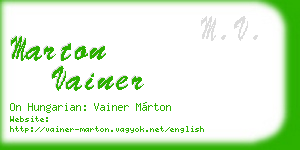 marton vainer business card